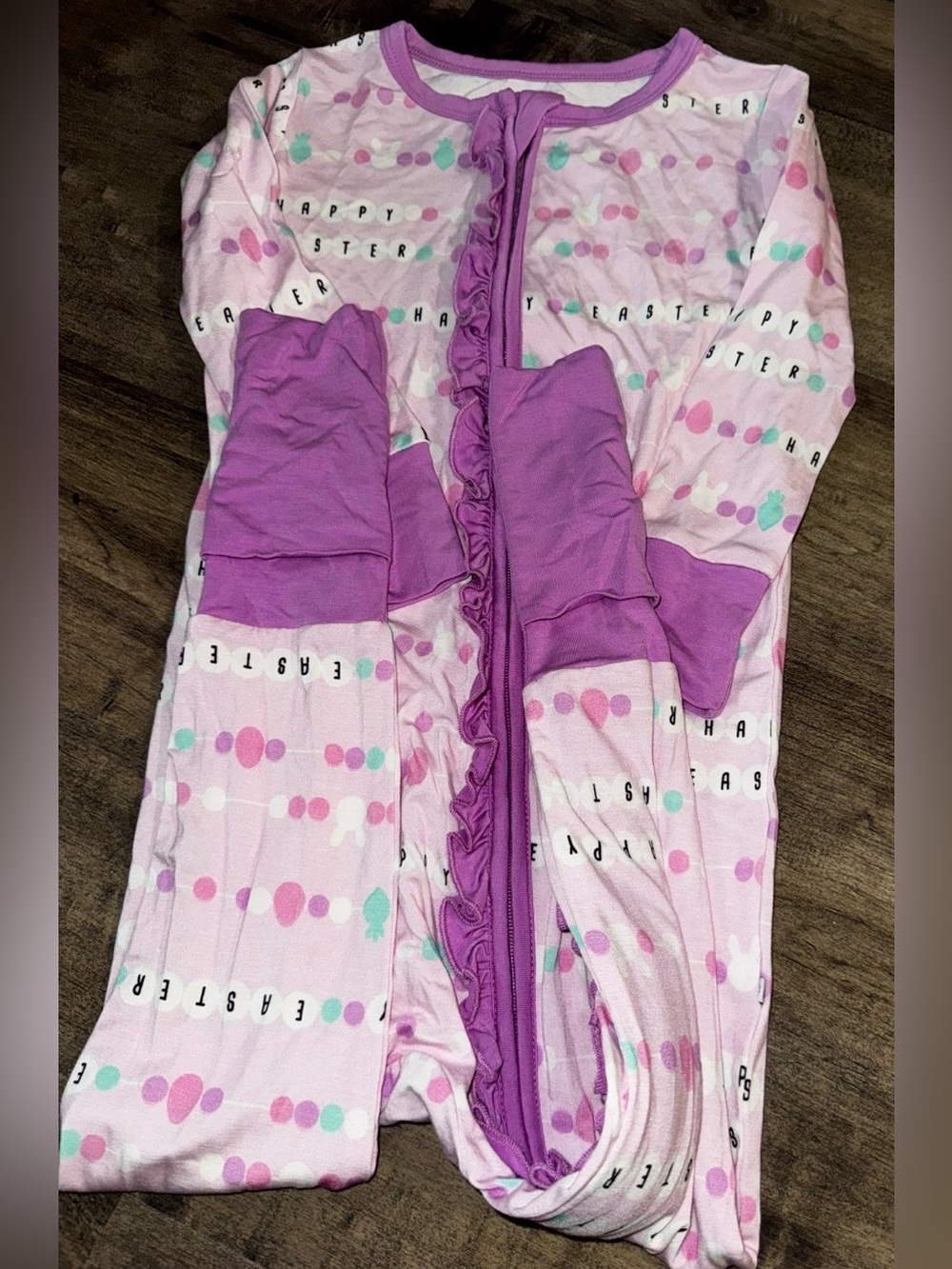 BB Pink Bunny Beatrice Bamboo Footie 3T Ruffle 🐰 - Picture 4 of 6